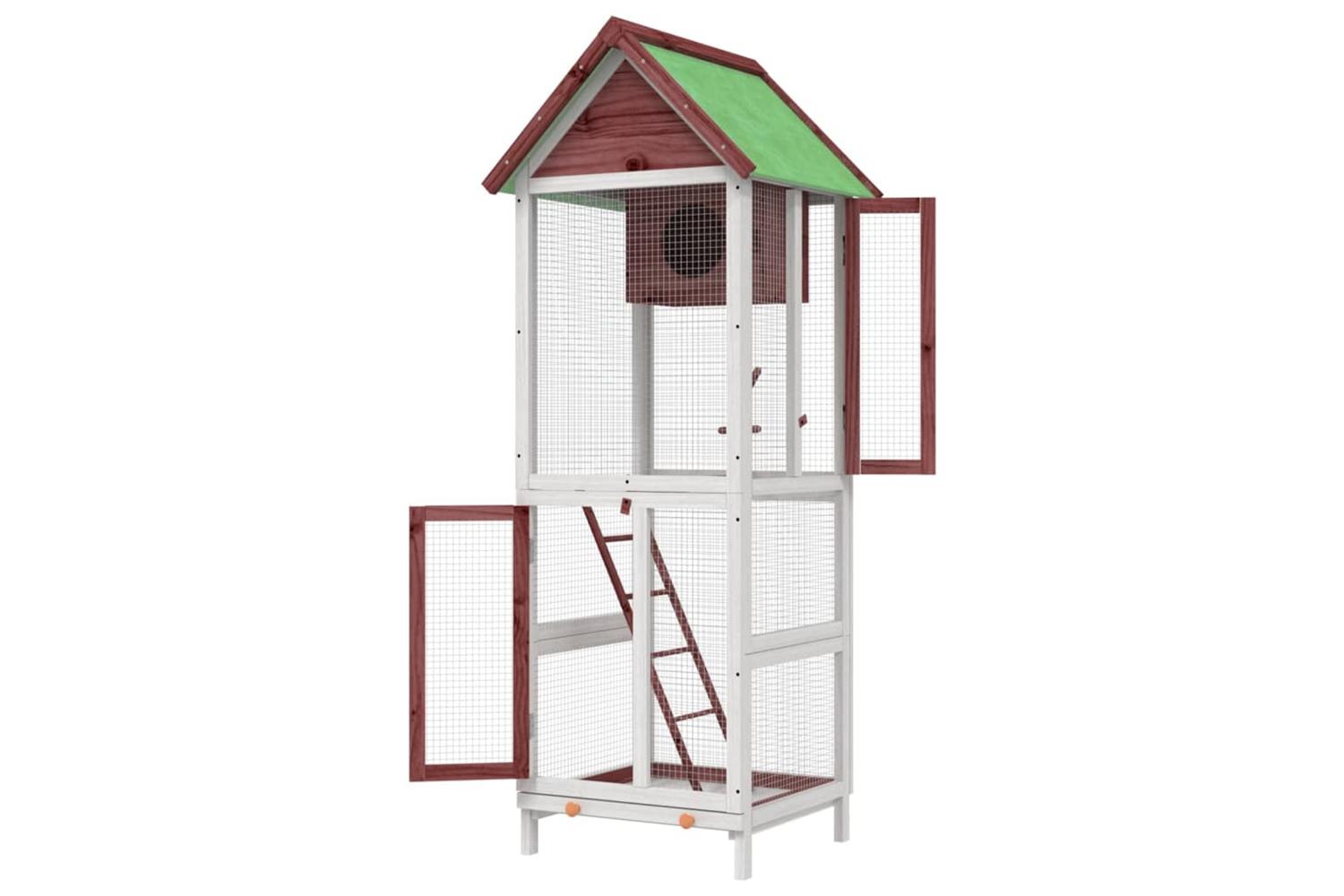 vidaXL 172257 Bird House Mocha 60x58.5x160cm Solid Wood Pine-6