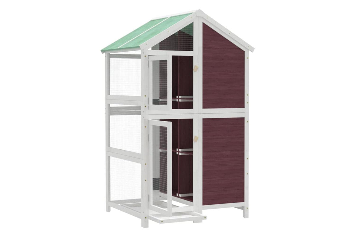 vidaXL 172260 Bird House Mocha 97x81x152cm Solid Wood Pine-4