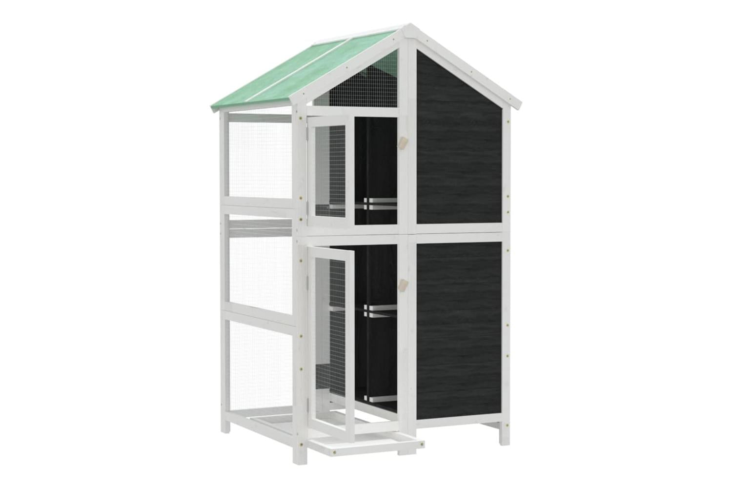vidaXL 172259 Bird House Grey 97x81x152cm Solid Wood Pine-4