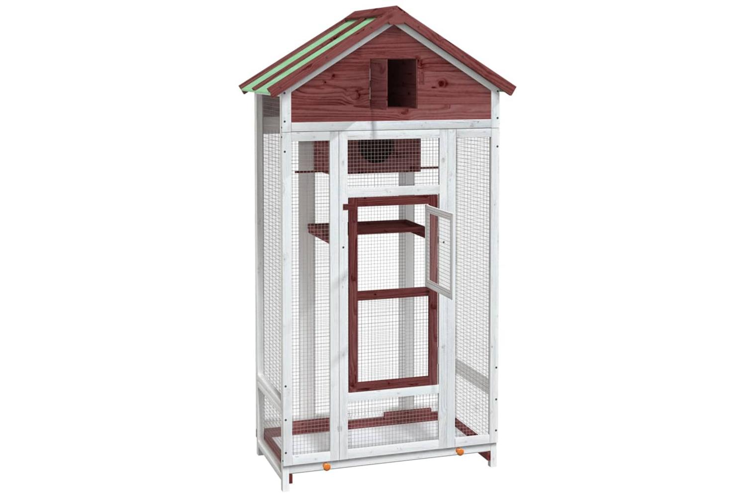 vidaXL 172254 Bird House Mocha 91.5x53x170cm Solid Wood Pine-4
