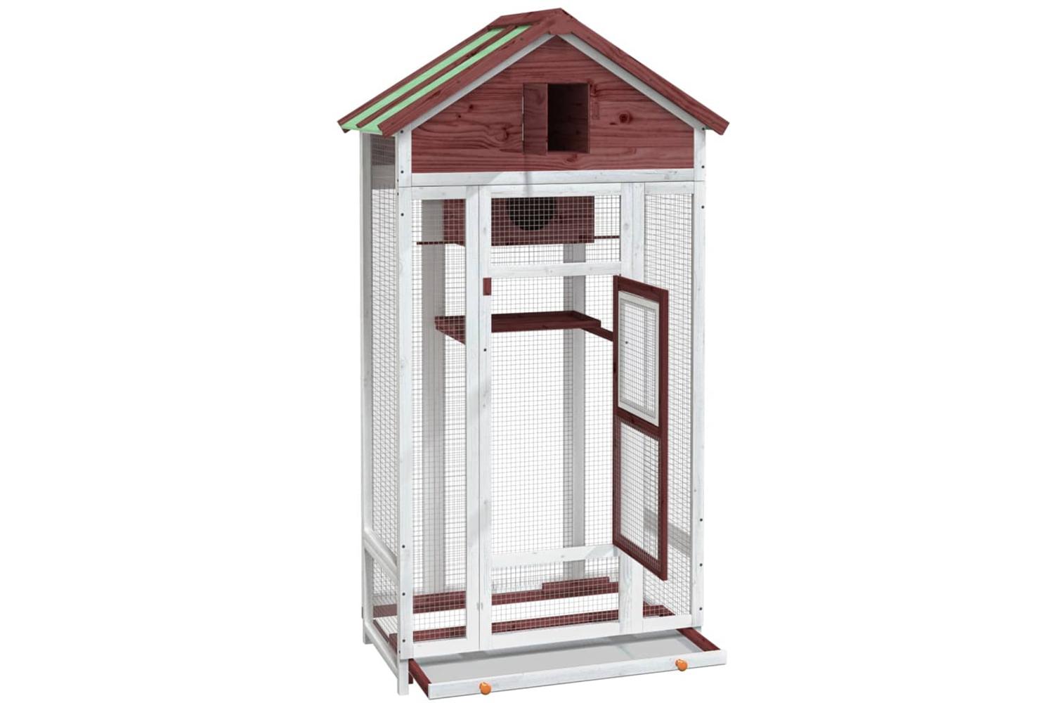 vidaXL 172254 Bird House Mocha 91.5x53x170cm Solid Wood Pine-5