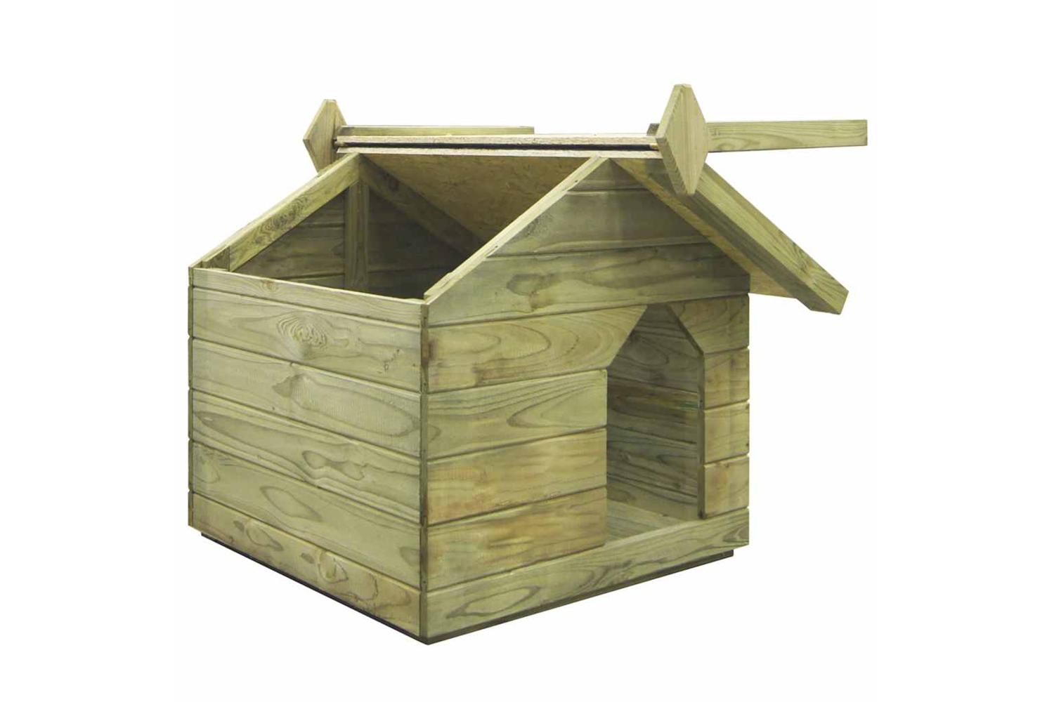 Vidaxl 45149 Garden Dog House With Opening Roof Impregnated Pinewood-4