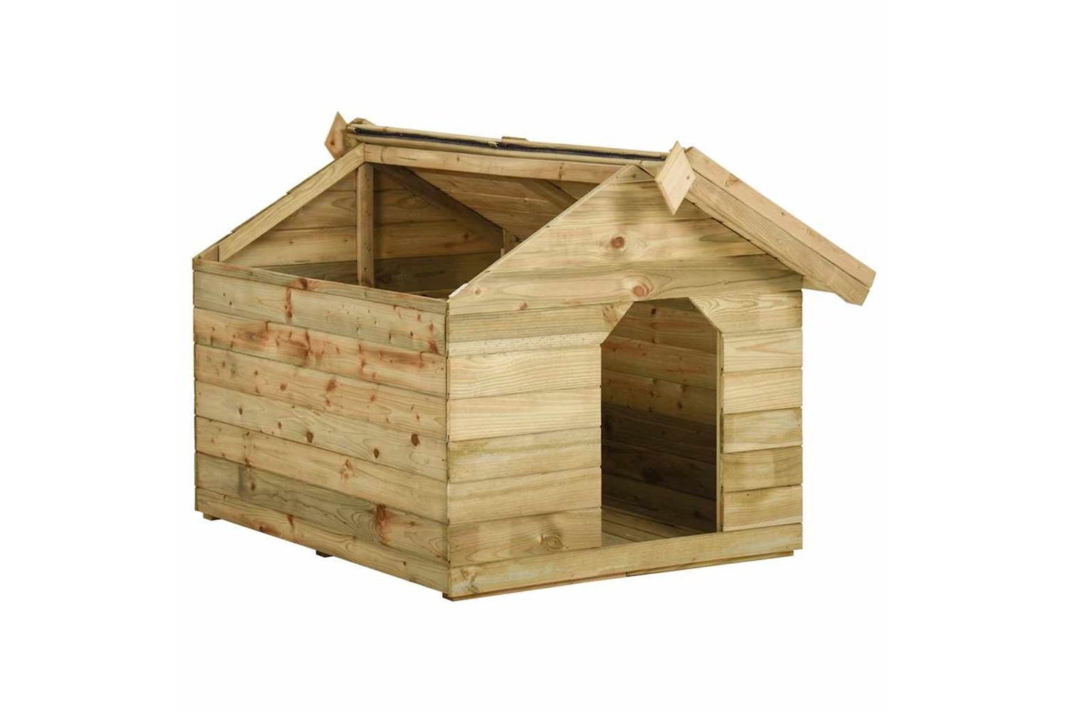 Vidaxl 45151 Garden Dog House With Opening Roof Impregnated Pinewood-2