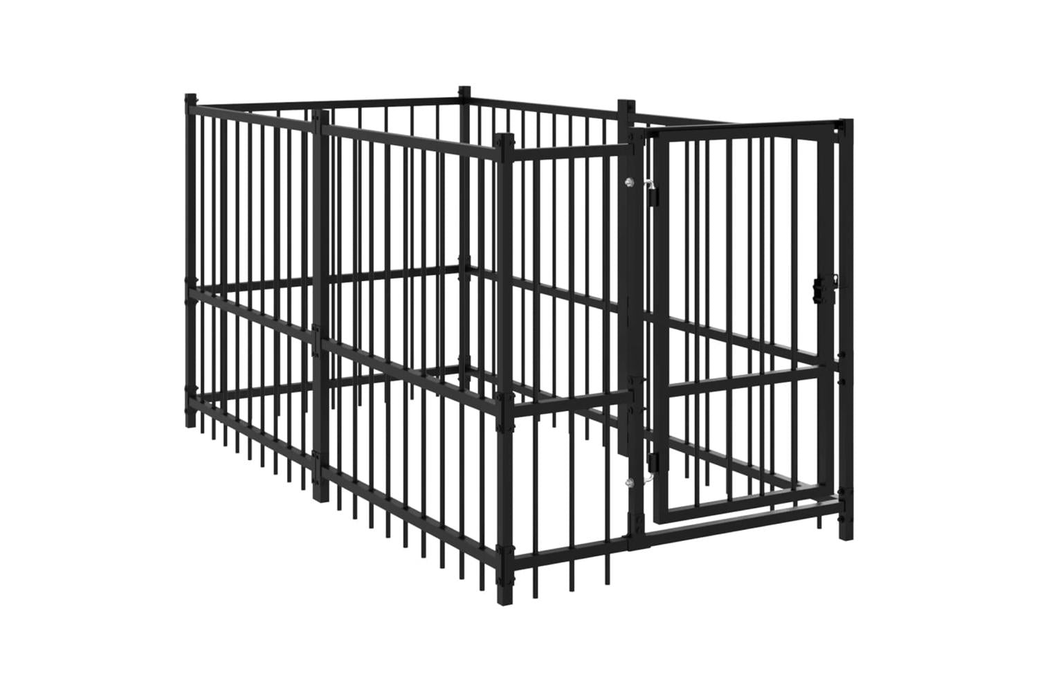 vidaXL 171627 Dog Kennel Black 193.5x97x100cm Steel