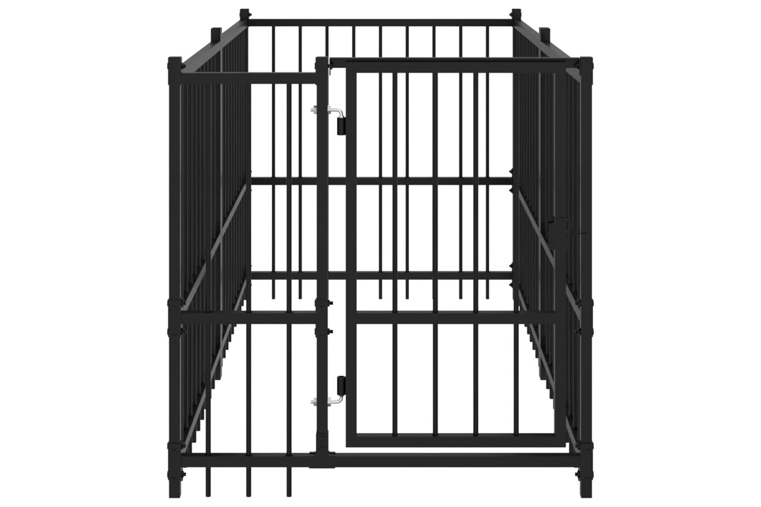 vidaXL 171627 Dog Kennel Black 193.5x97x100cm Steel-3