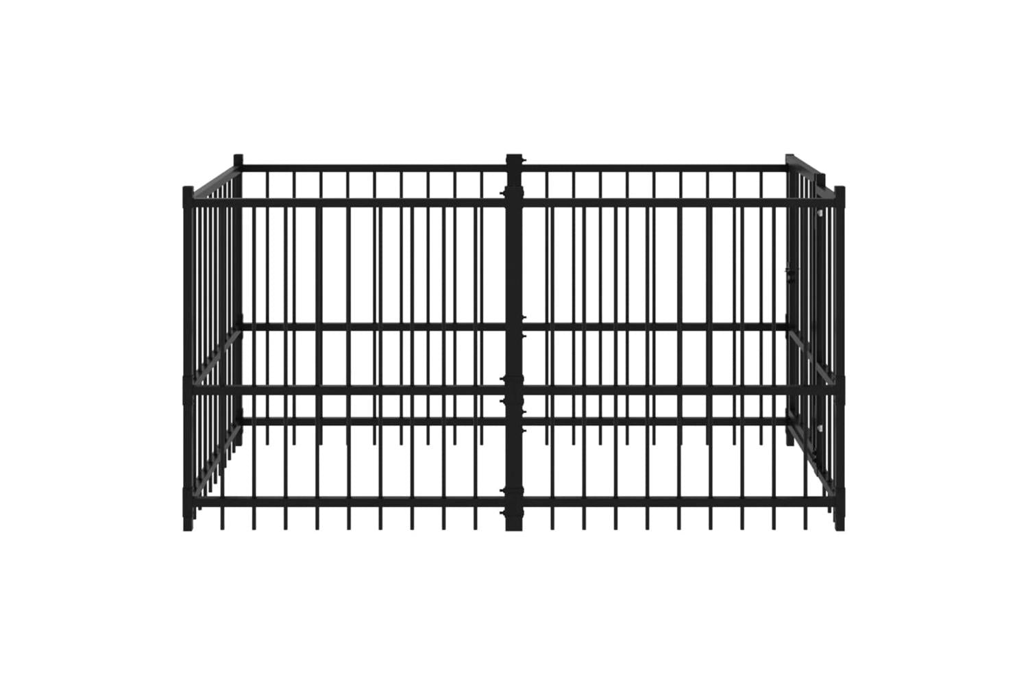 vidaXL 171627 Dog Kennel Black 193.5x97x100cm Steel-4