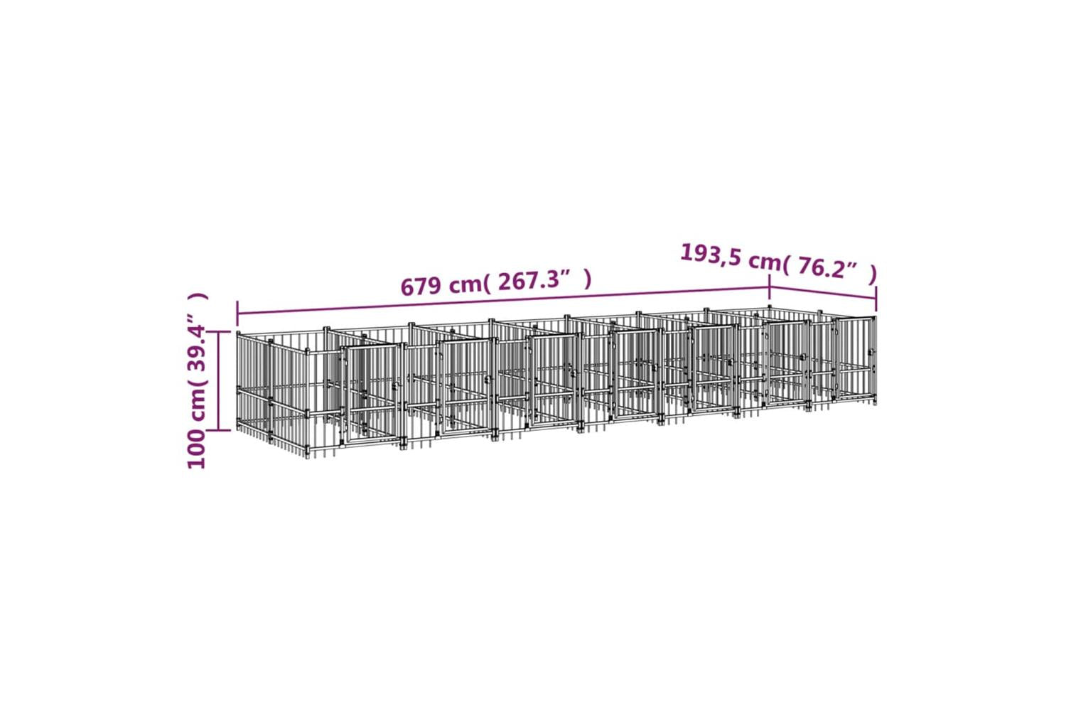 Vidaxl 3124584 Outdoor Dog Kennel Steel 13.14 M2-6