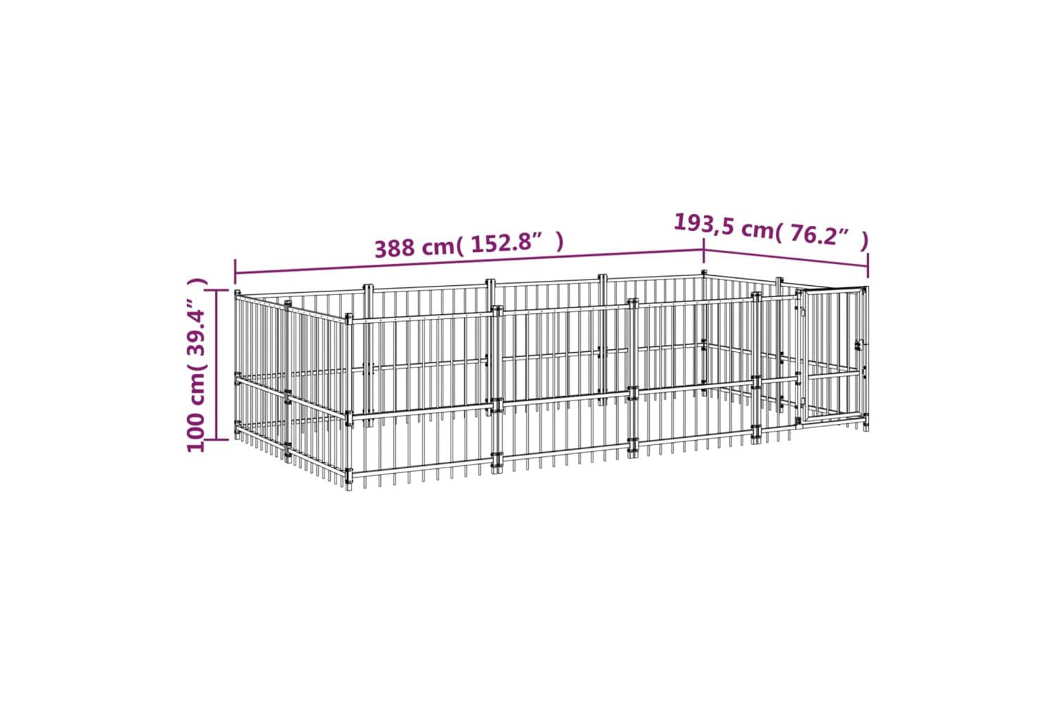 Vidaxl 3124600 Outdoor Dog Kennel Steel 7.51 M2-6