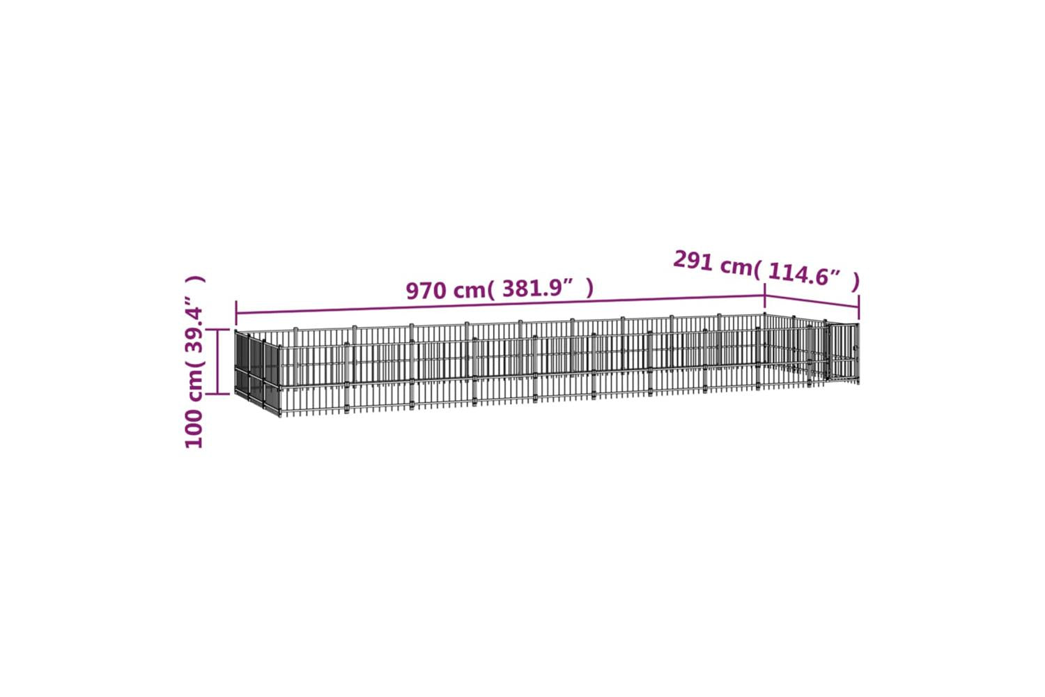 Vidaxl 3124623 Outdoor Dog Kennel Steel 28.23 M2-6