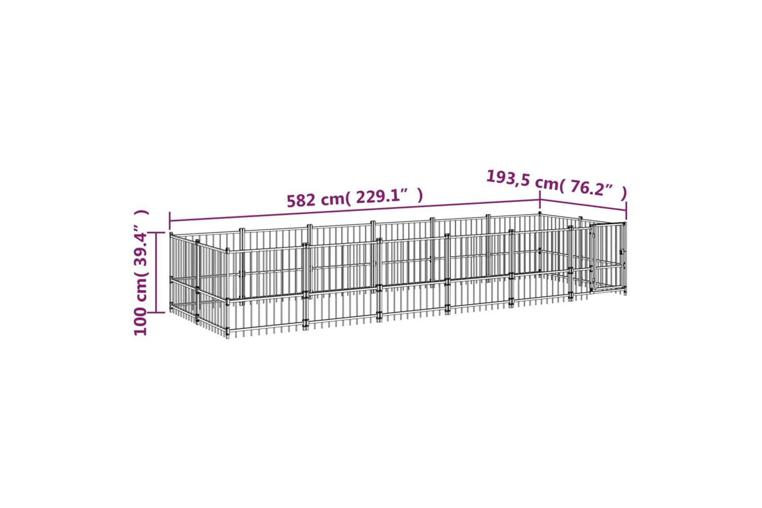 Vidaxl 3124602 Outdoor Dog Kennel Steel 11.26 M2-6