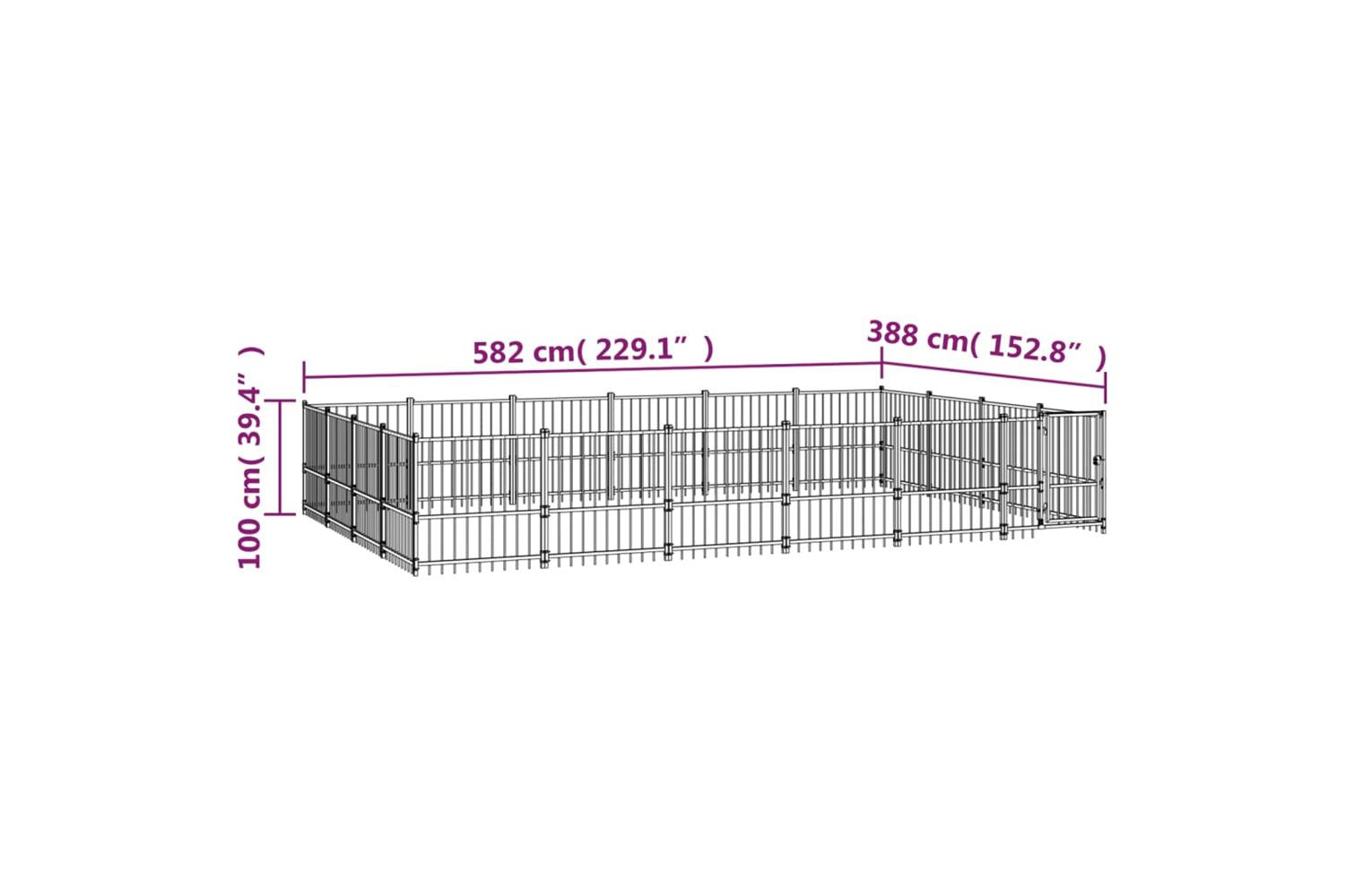 Vidaxl 3124628 Outdoor Dog Kennel Steel 22.58 M2-6