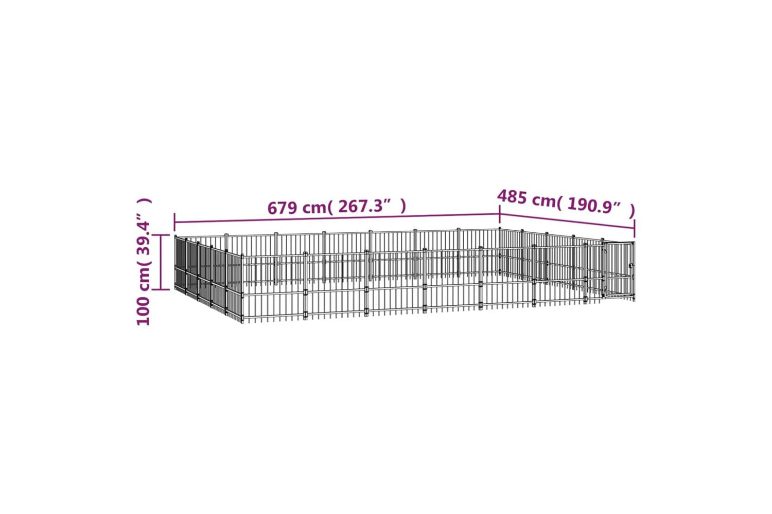 Vidaxl 3124637 Outdoor Dog Kennel Steel 32.93 M2-6