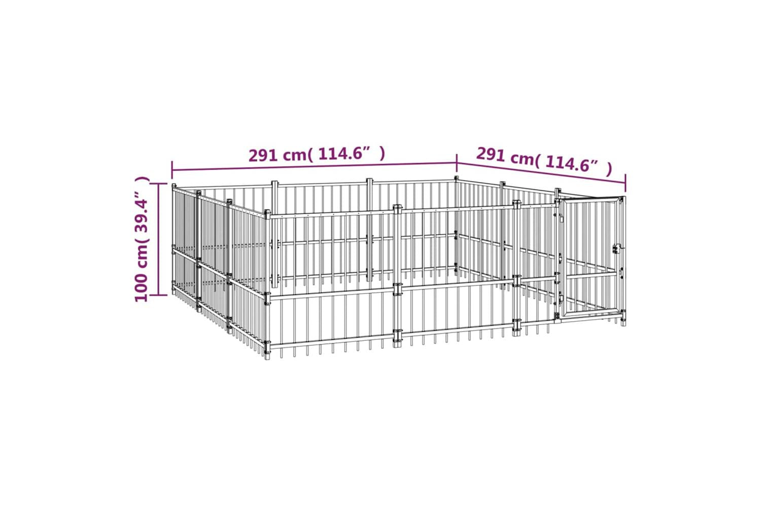 Vidaxl 3124616 Outdoor Dog Kennel Steel 8.47 M2-6