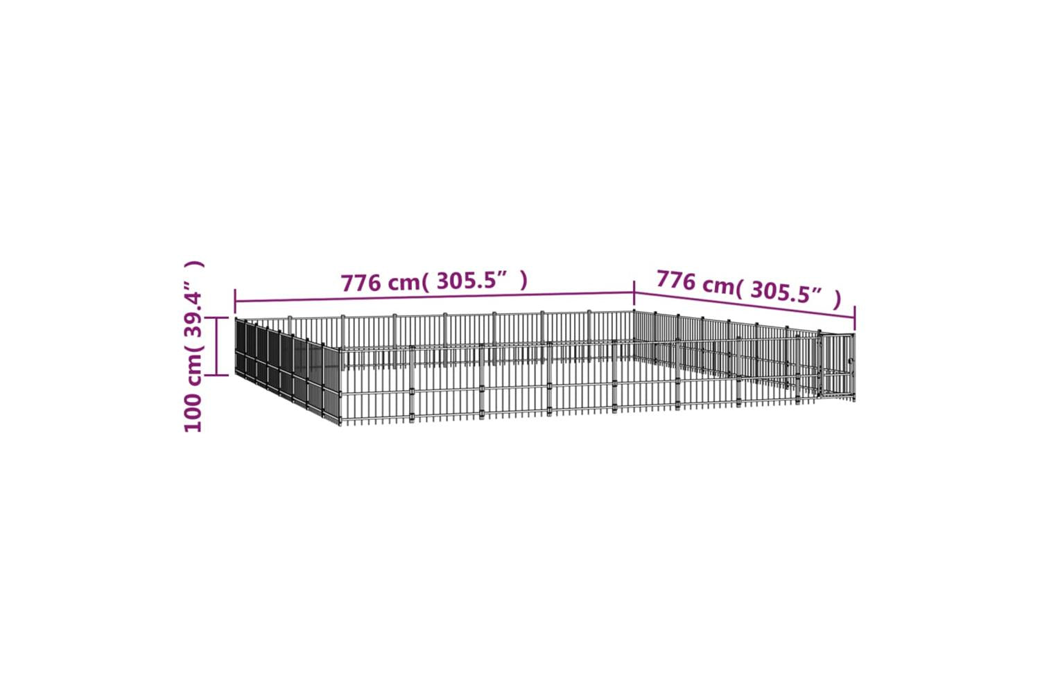 Vidaxl 3124656 Outdoor Dog Kennel Steel 60.22 M2-6