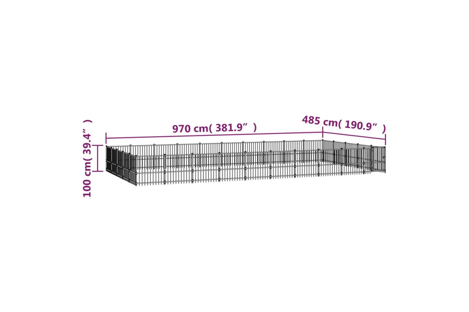 Vidaxl 3124640 Outdoor Dog Kennel Steel 47.05 M2-6