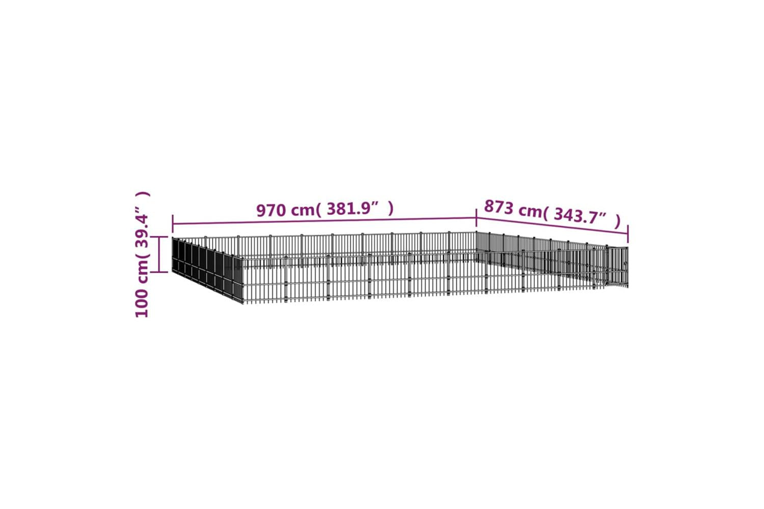 Vidaxl 3124661 Outdoor Dog Kennel Steel 84.68 M2-6