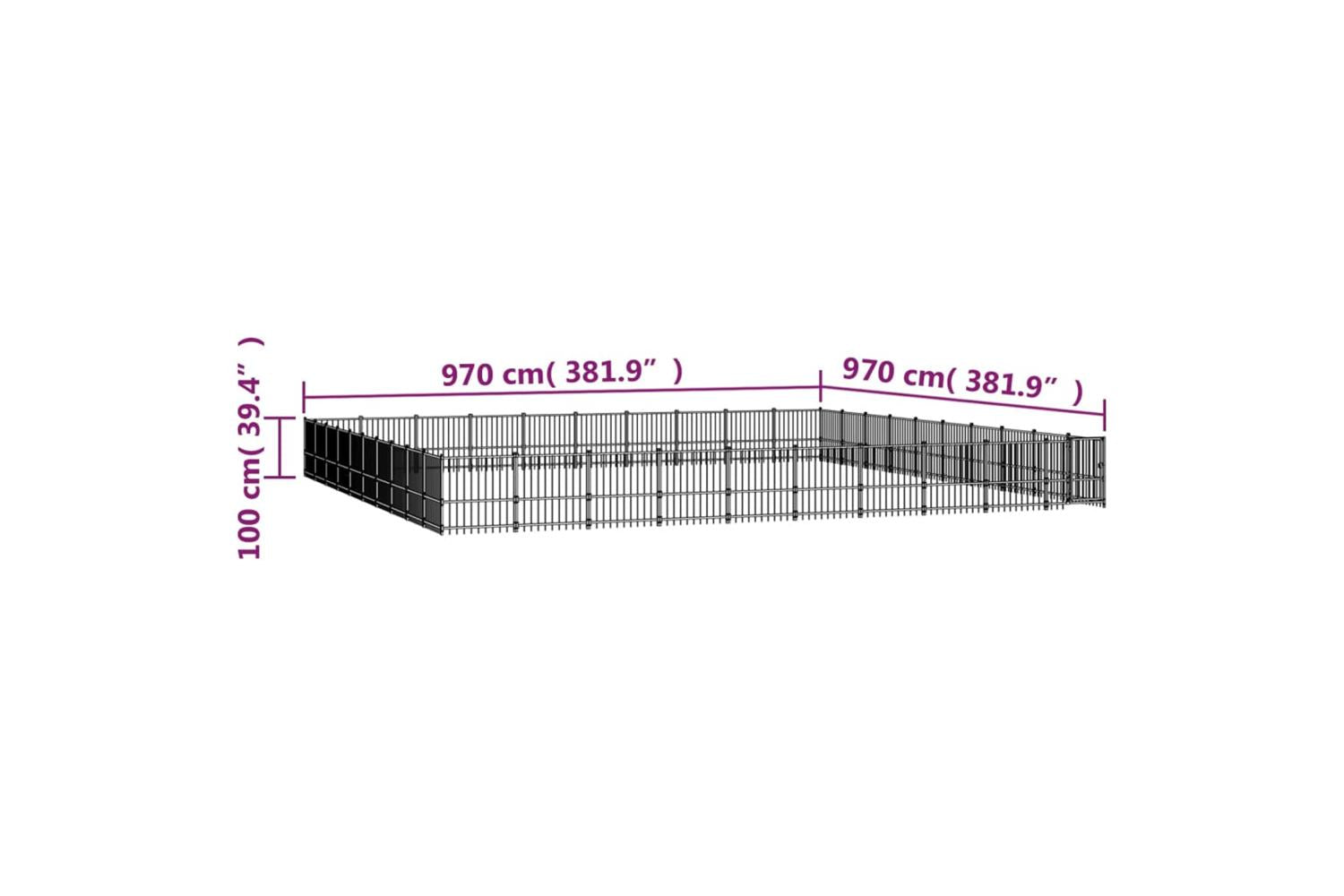 Vidaxl 3124663 Outdoor Dog Kennel Steel 94.09 M2-6