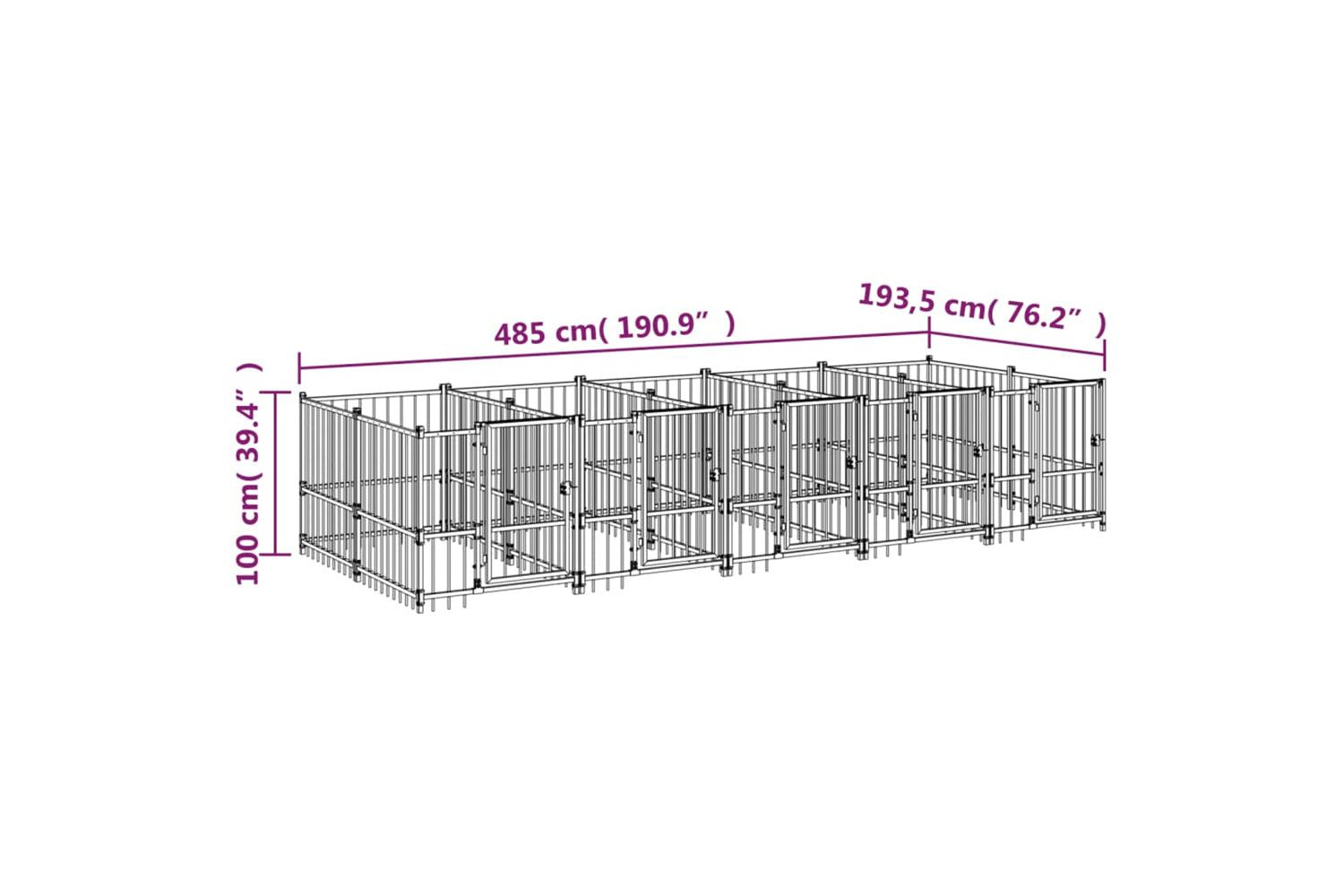 Vidaxl 3124582 Outdoor Dog Kennel Steel 9.38 M2-6