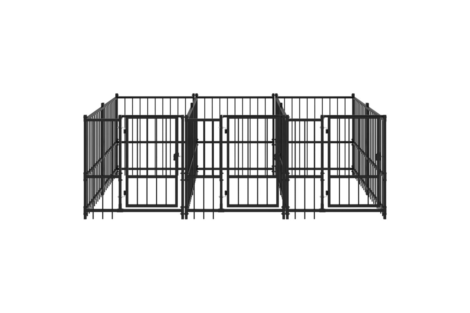 Vidaxl 3124580 Outdoor Dog Kennel Steel 5.63 M2-3