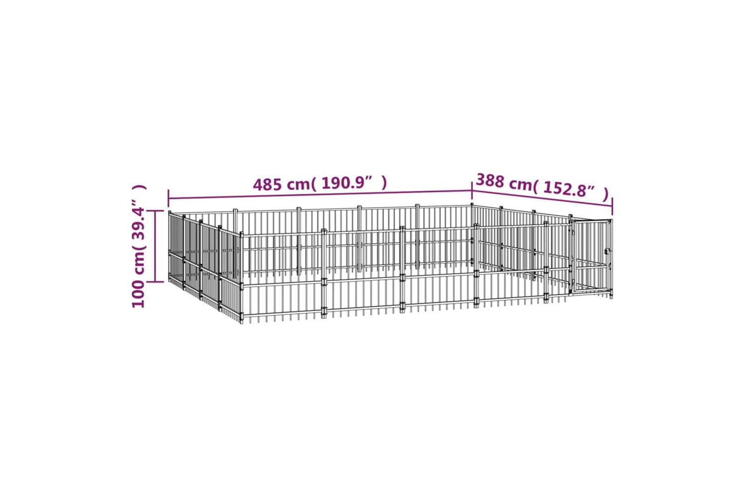 Vidaxl 3124627 Outdoor Dog Kennel Steel 18.82 M2-6