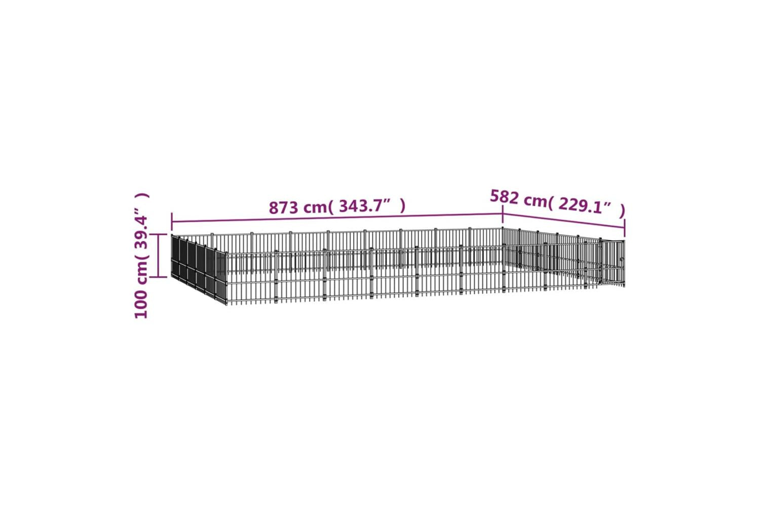 Vidaxl 3124646 Outdoor Dog Kennel Steel 50.81 M2-6