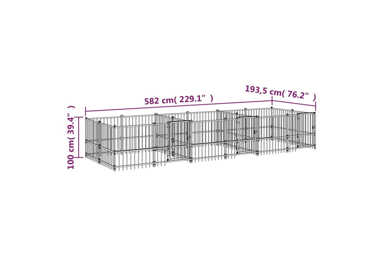 Vidaxl 3124665 Outdoor Dog Kennel Steel 11.26 M2-6