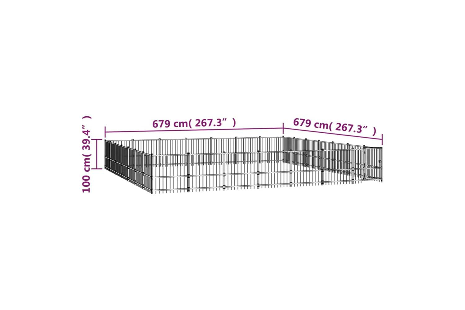Vidaxl 3124650 Outdoor Dog Kennel Steel 46.1 M2-6
