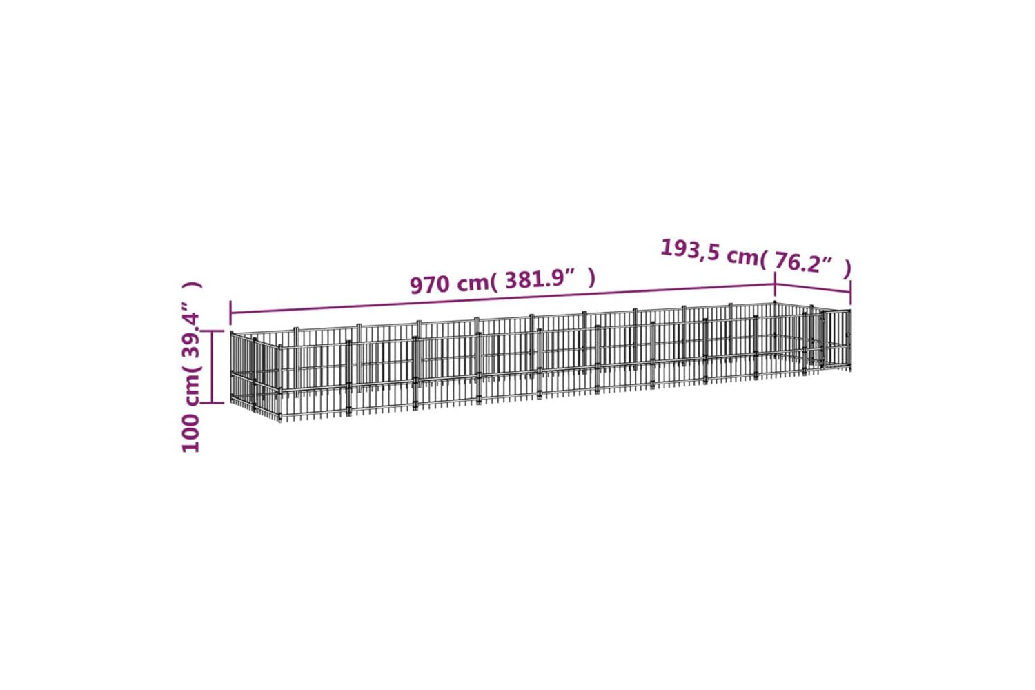 Vidaxl 3124606 Outdoor Dog Kennel Steel 18.77 M2-6