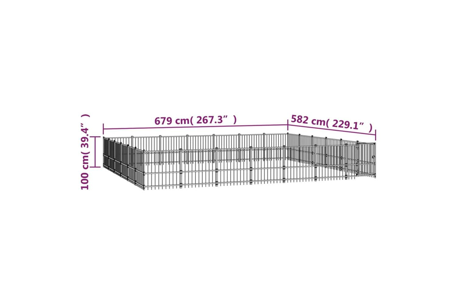 Vidaxl 3124644 Outdoor Dog Kennel Steel 39.52 M2-6