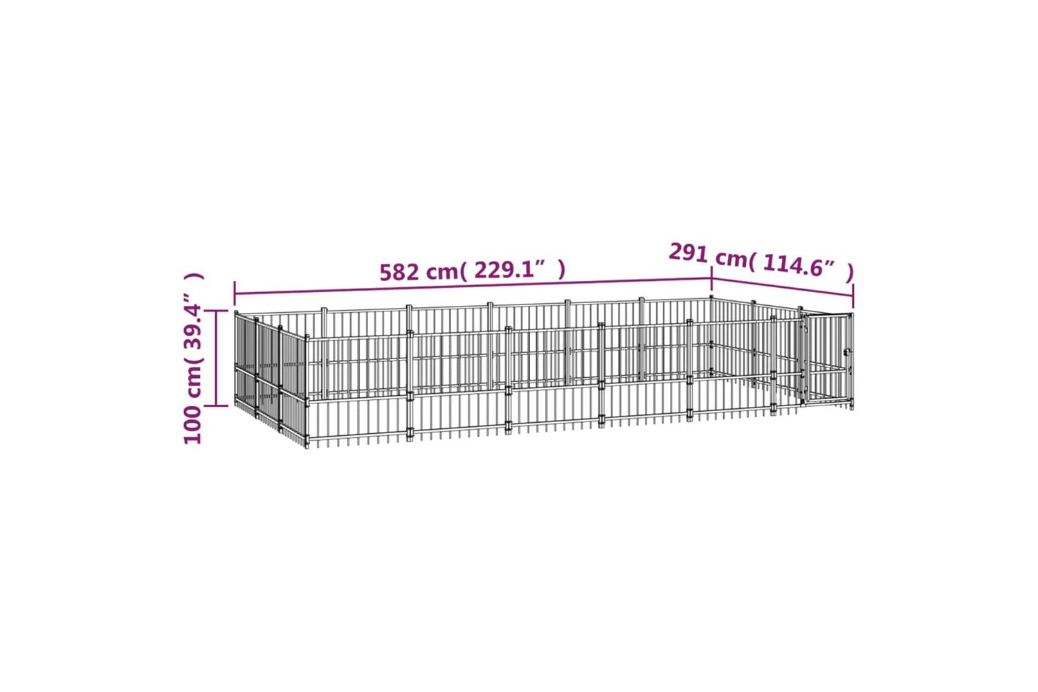Vidaxl 3124619 Outdoor Dog Kennel Steel 16.94 M2-6