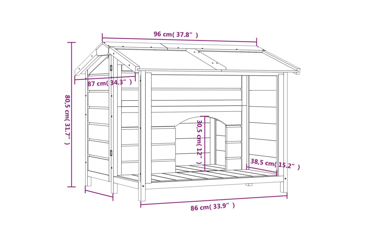 vidaXL 172266 Dog Kennel Mocha 96x87x80.5cm Solid Wood Pine-7