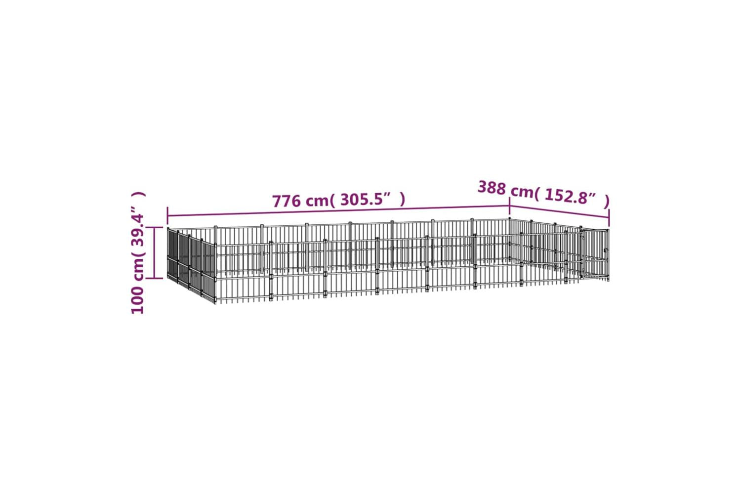 Vidaxl 3124630 Outdoor Dog Kennel Steel 30.11 M2-6