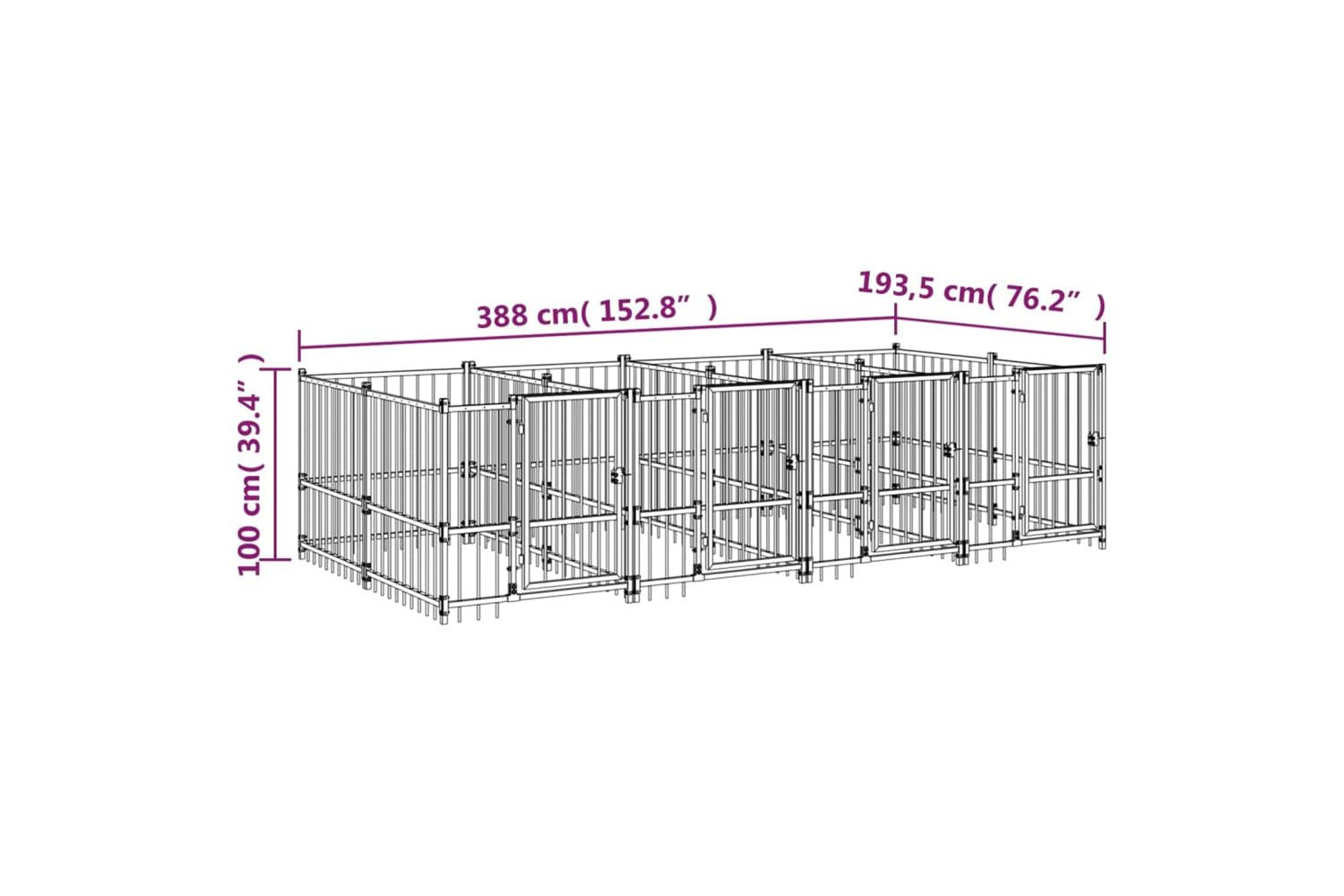 Vidaxl 3124581 Outdoor Dog Kennel Steel 7.51 M2-6