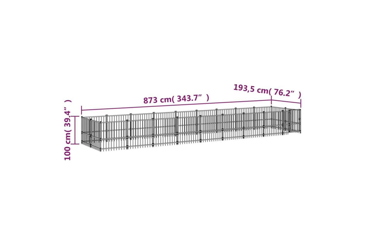 Vidaxl 3124605 Outdoor Dog Kennel Steel 16.89 M2-6