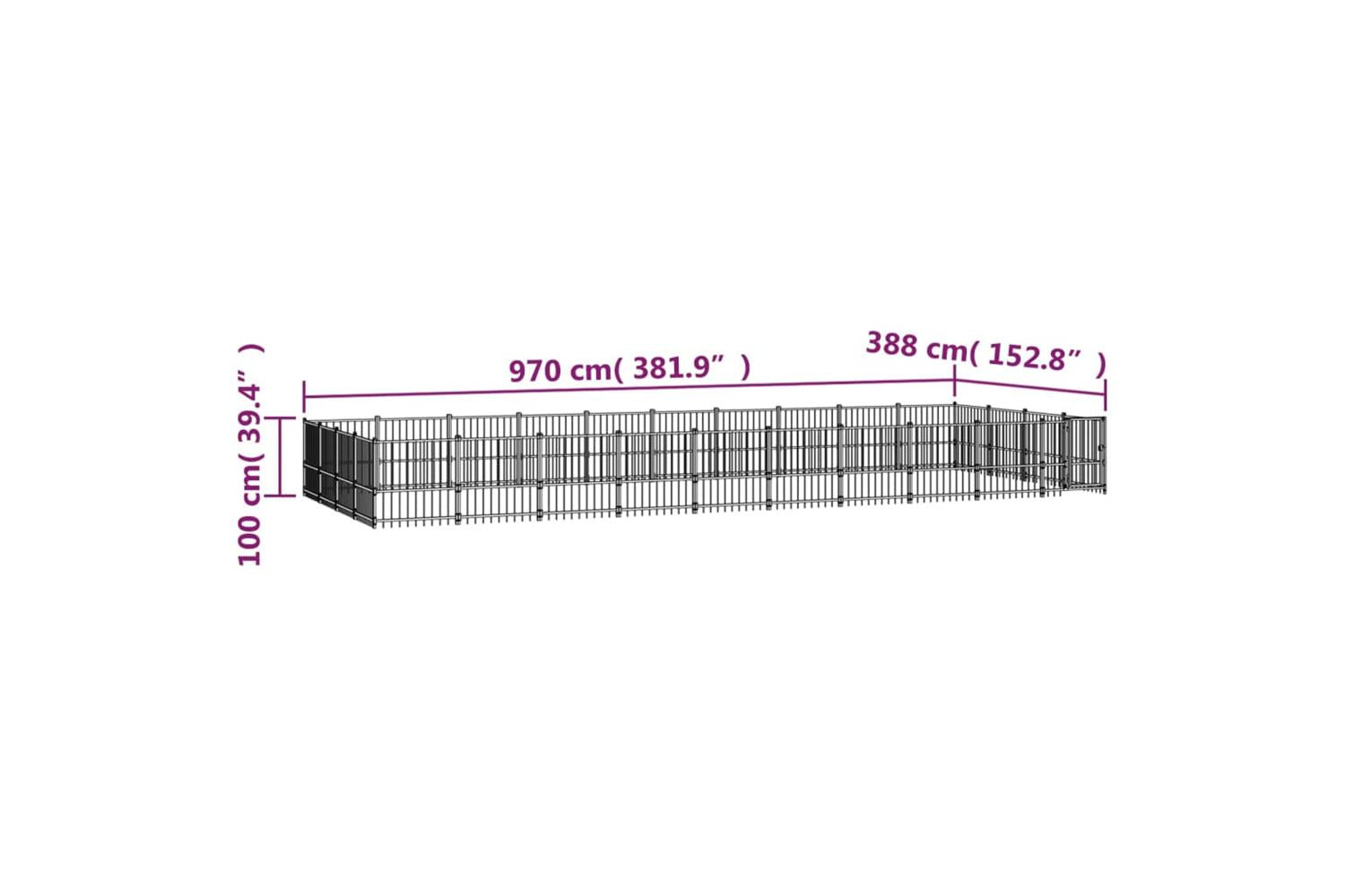 Vidaxl 3124632 Outdoor Dog Kennel Steel 37.64 M2-6