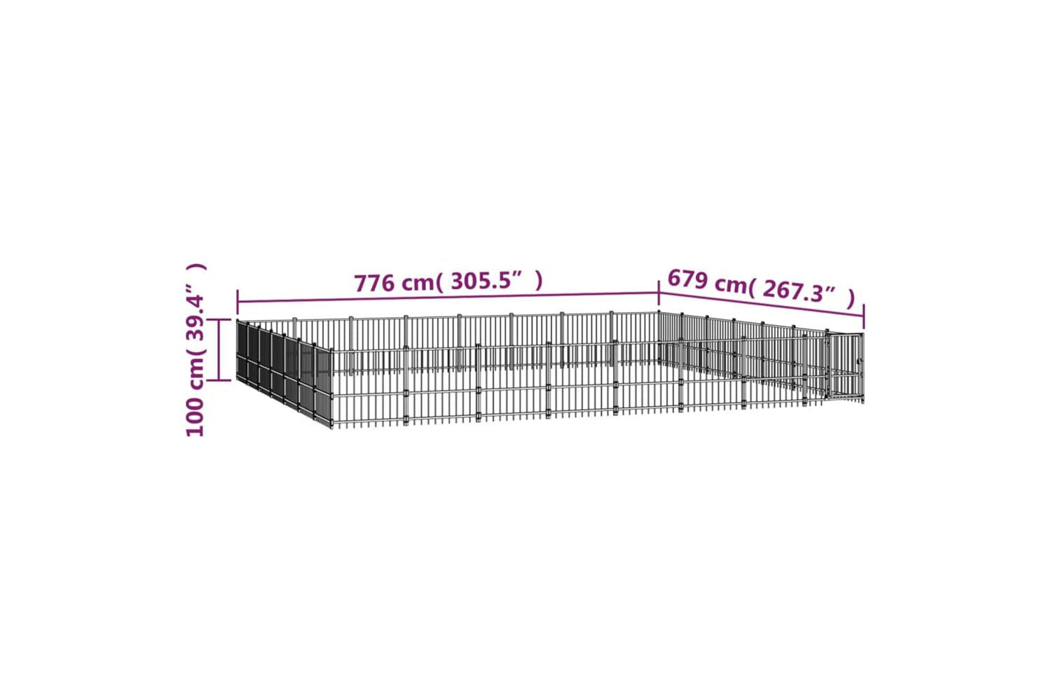 Vidaxl 3124651 Outdoor Dog Kennel Steel 52.69 M2-6