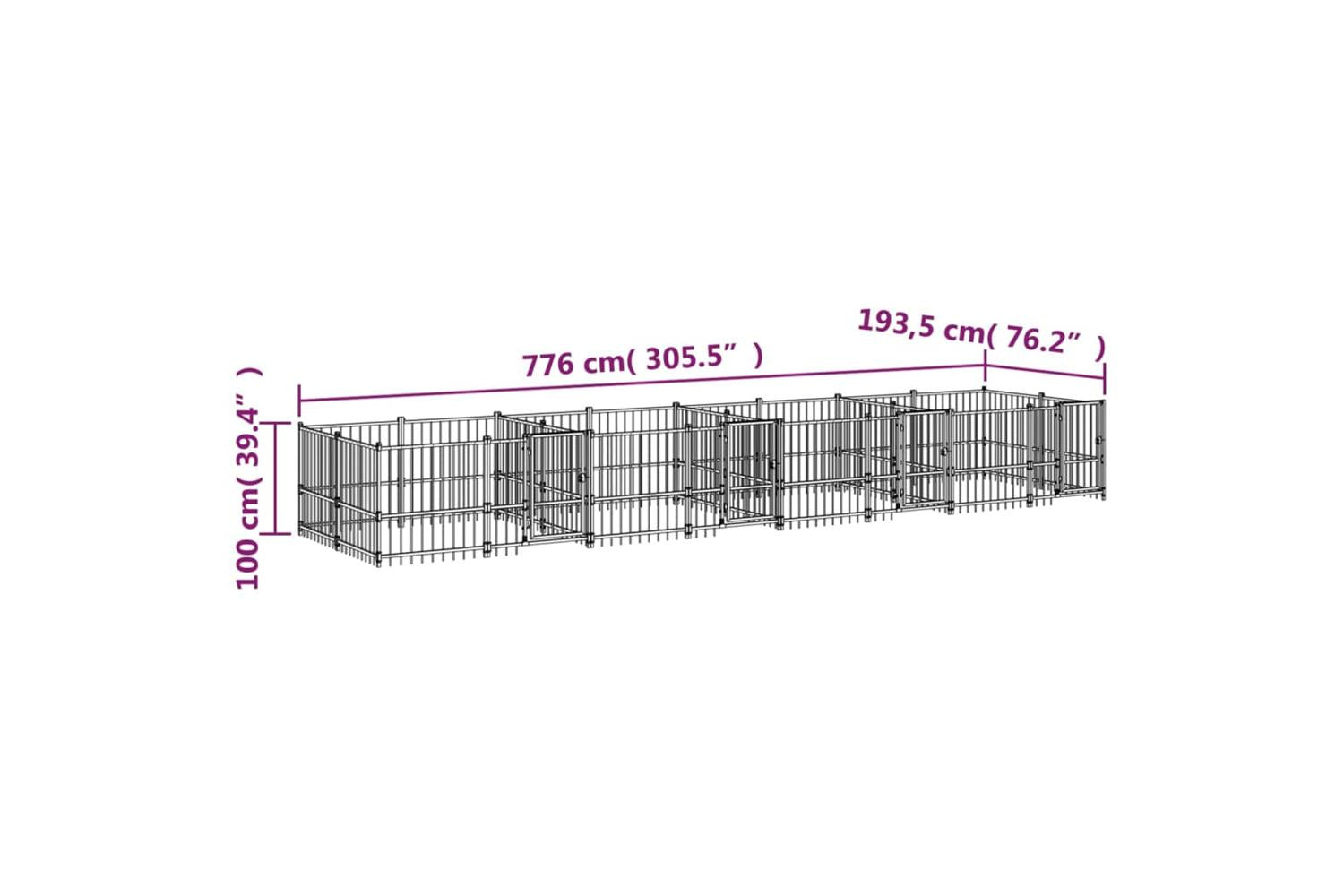 Vidaxl 3124666 Outdoor Dog Kennel Steel 15.02 M2-6