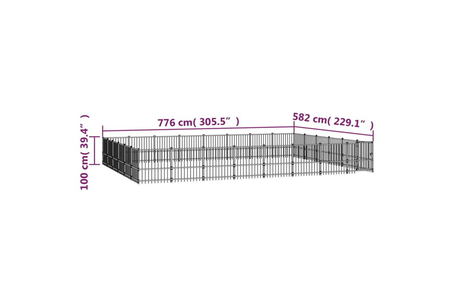 Vidaxl 3124645 Outdoor Dog Kennel Steel 45.16 M2-6