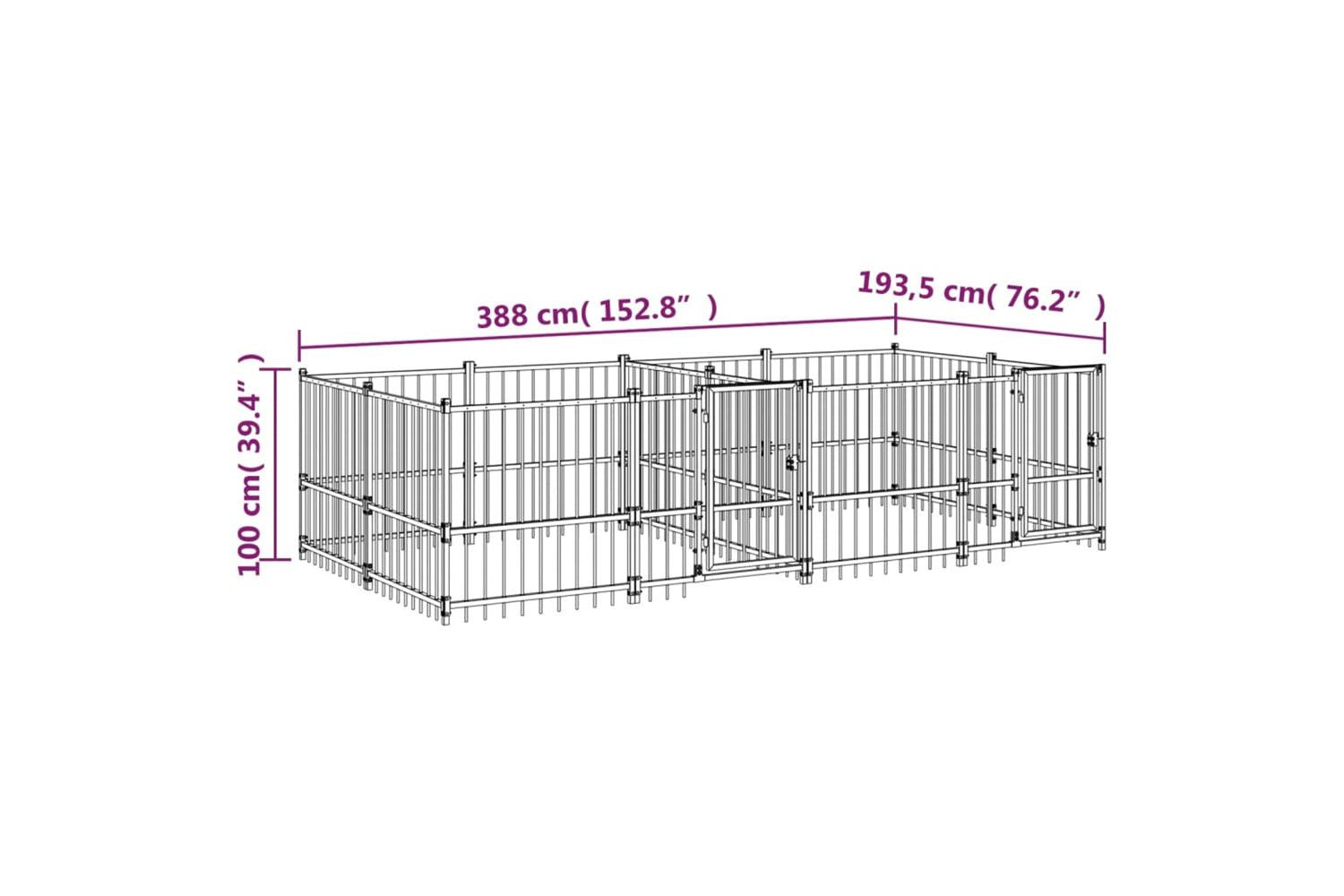 Vidaxl 3124664 Outdoor Dog Kennel Steel 7.51 M2-6