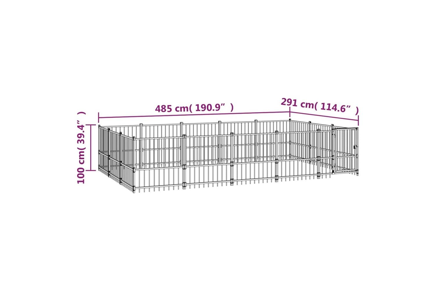 Vidaxl 3124618 Outdoor Dog Kennel Steel 14.11 M2-6