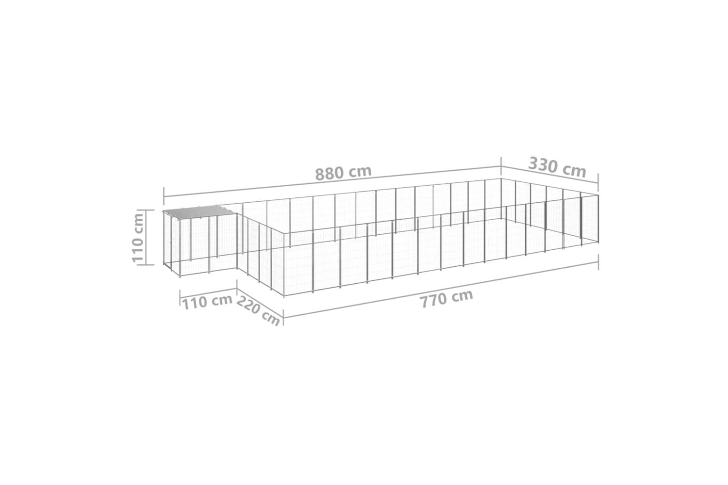 Vidaxl 3082224 Dog Kennel Silver 26.62 M2 Steel-6