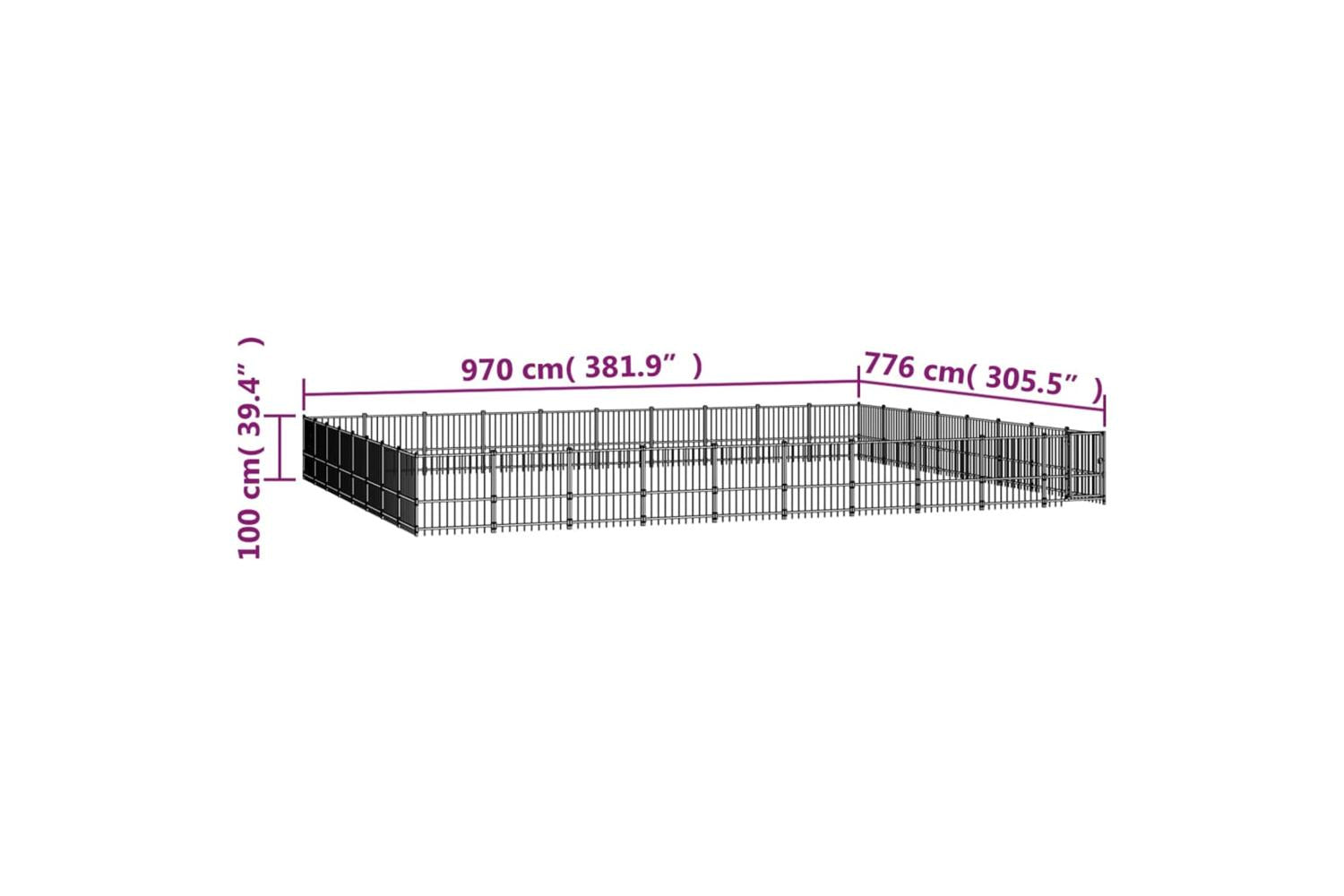 Vidaxl 3124658 Outdoor Dog Kennel Steel 75.27 M2-6