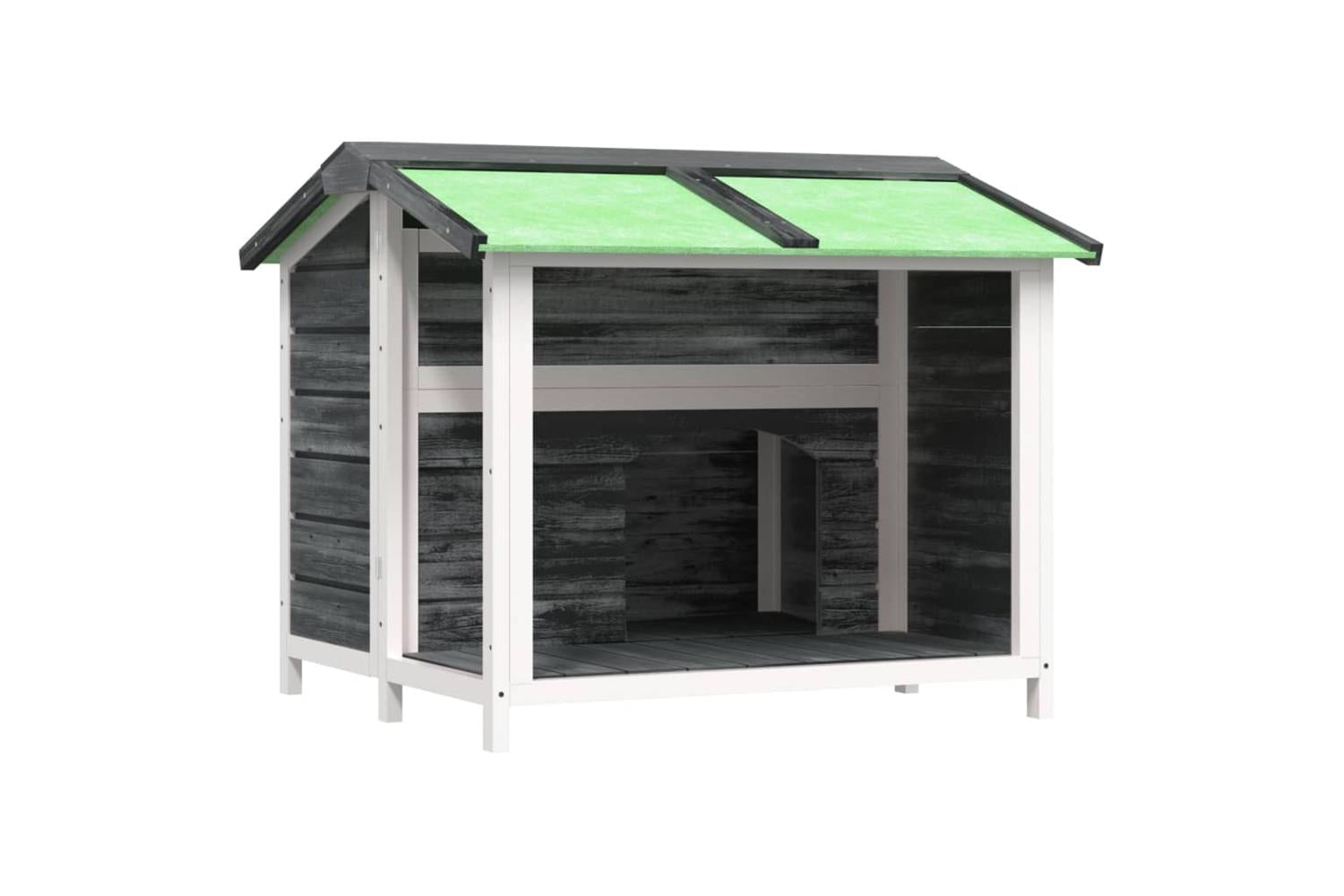 vidaXL 172265 Dog Kennel Grey 96x87x80.5cm Solid Wood Pine-2