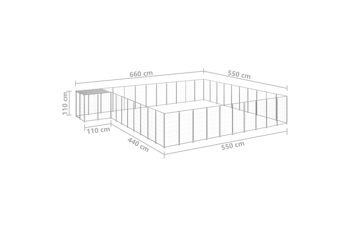 Vidaxl 3082247 Dog Kennel Silver 31.46 M2 Steel-6