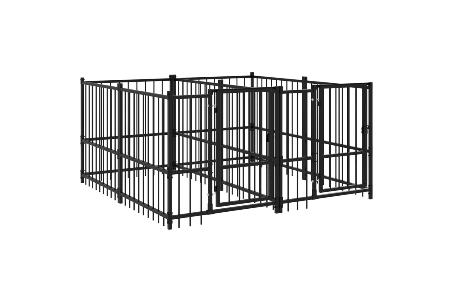 Vidaxl 3124579 Outdoor Dog Kennel Steel 3.75 M2