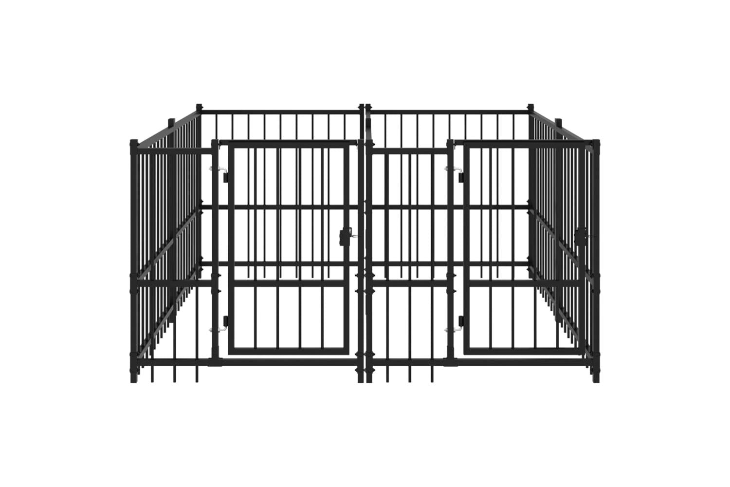 Vidaxl 3124579 Outdoor Dog Kennel Steel 3.75 M2-3