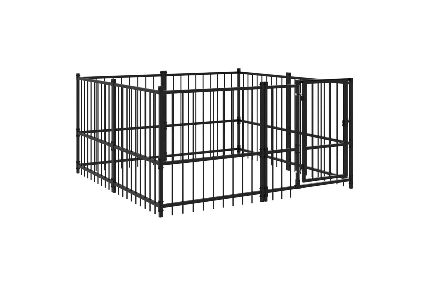 Vidaxl 3124598 Outdoor Dog Kennel Steel 3.75 M2-2