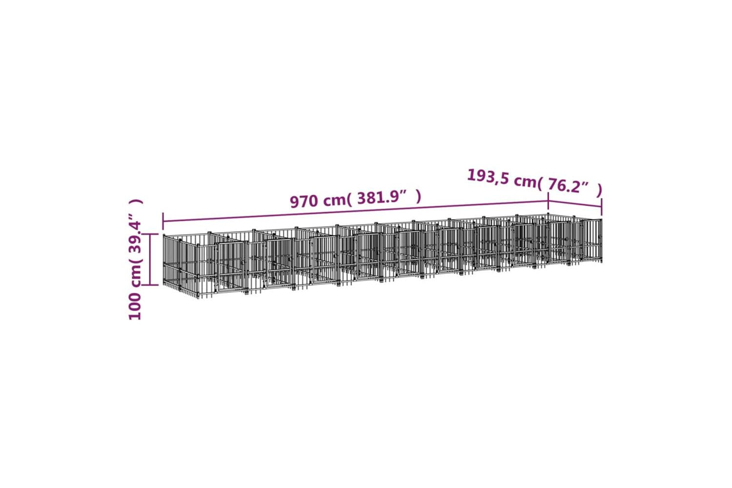 Vidaxl 3124587 Outdoor Dog Kennel Steel 18.77 M2-6