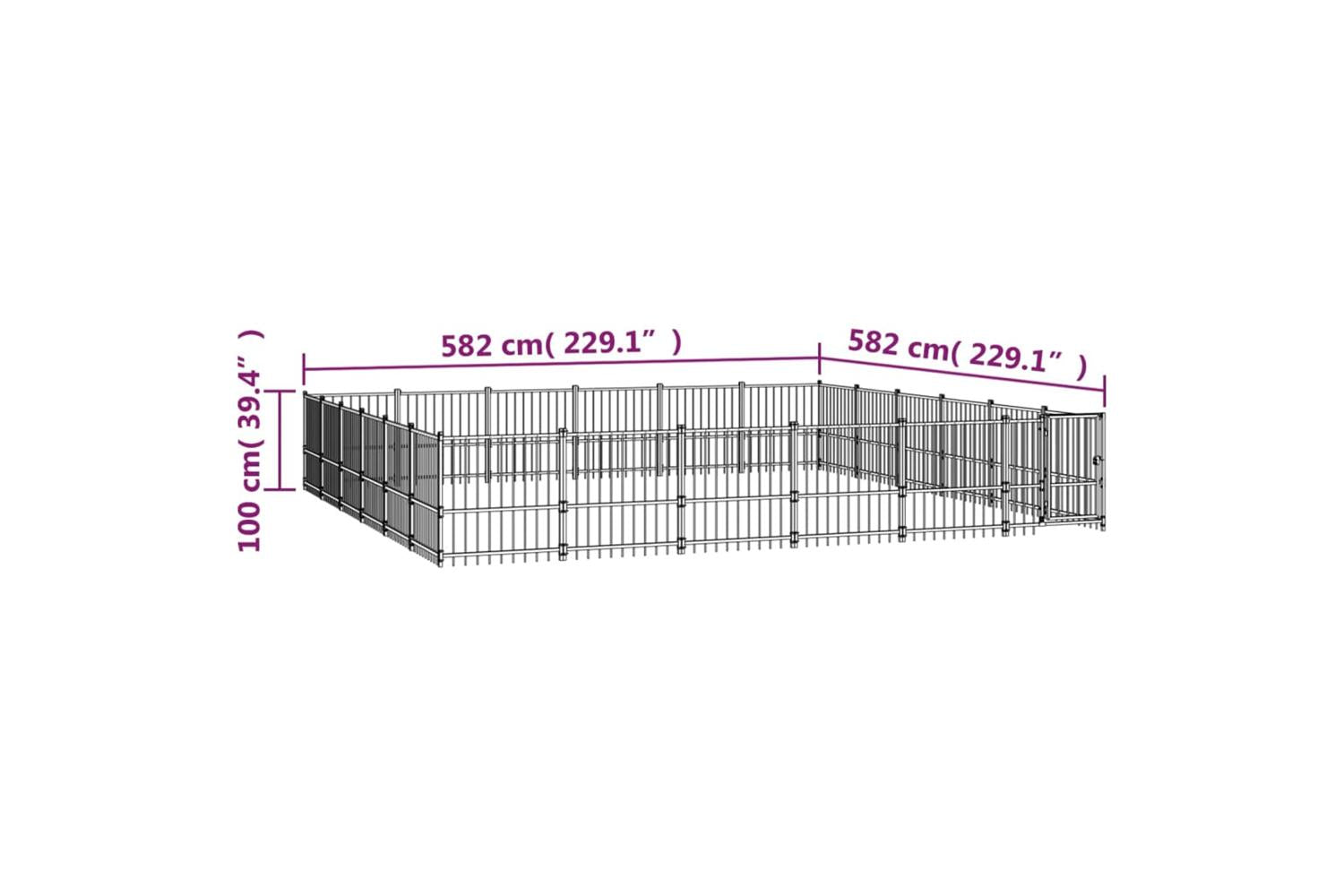 Vidaxl 3124643 Outdoor Dog Kennel Steel 33.87 M2-6