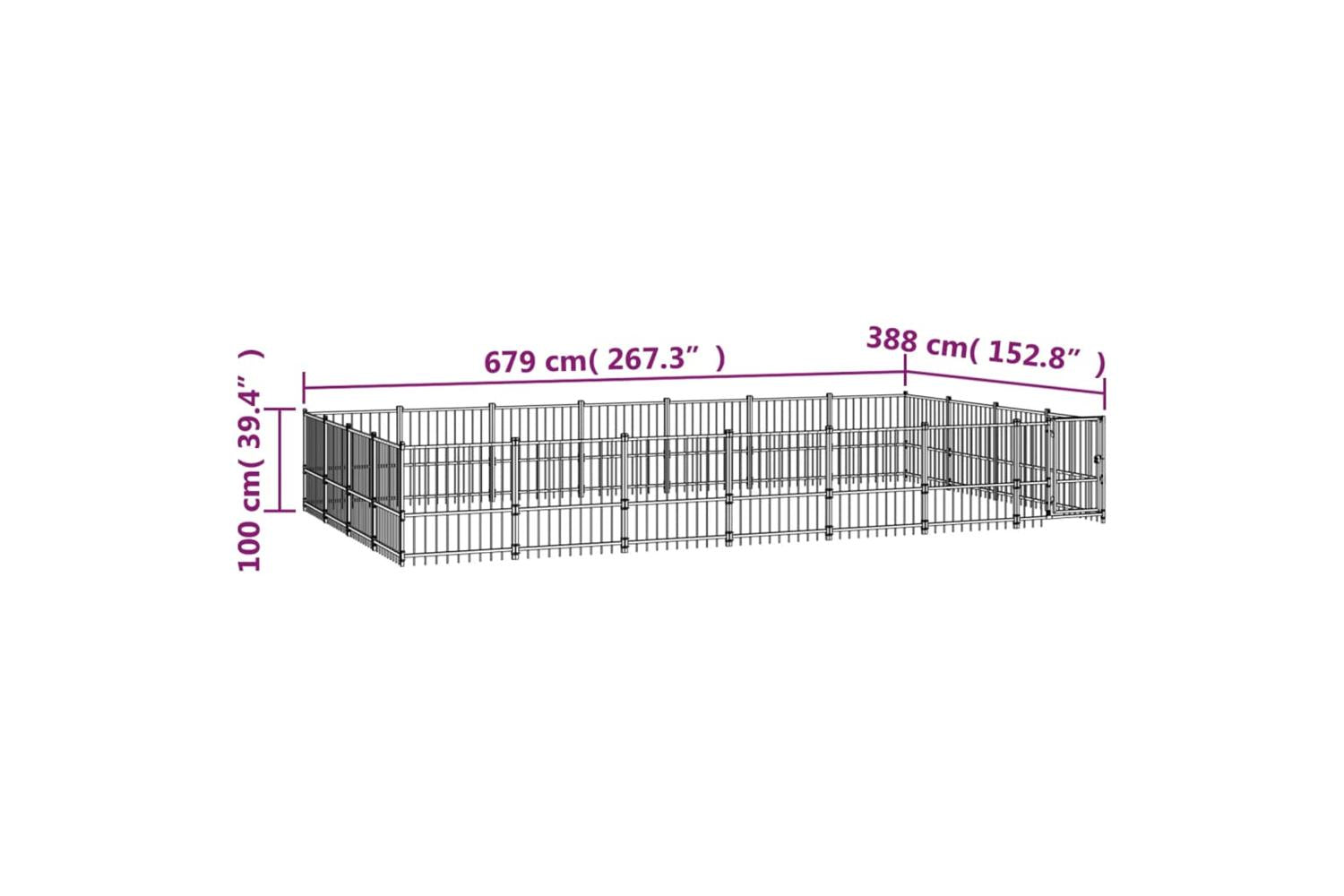 Vidaxl 3124629 Outdoor Dog Kennel Steel 26.35 M2-6